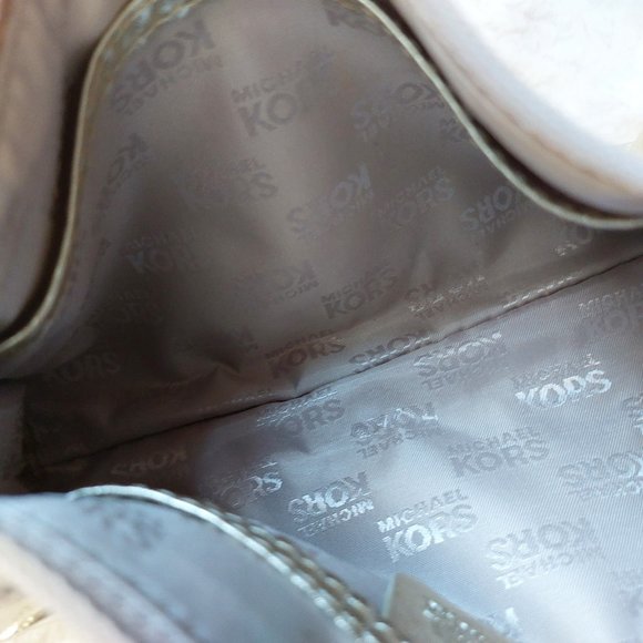 Michael Kors Women's Gold Charm Signature Metallic Mini /Cosmetic Bag - Picture 7 of 10